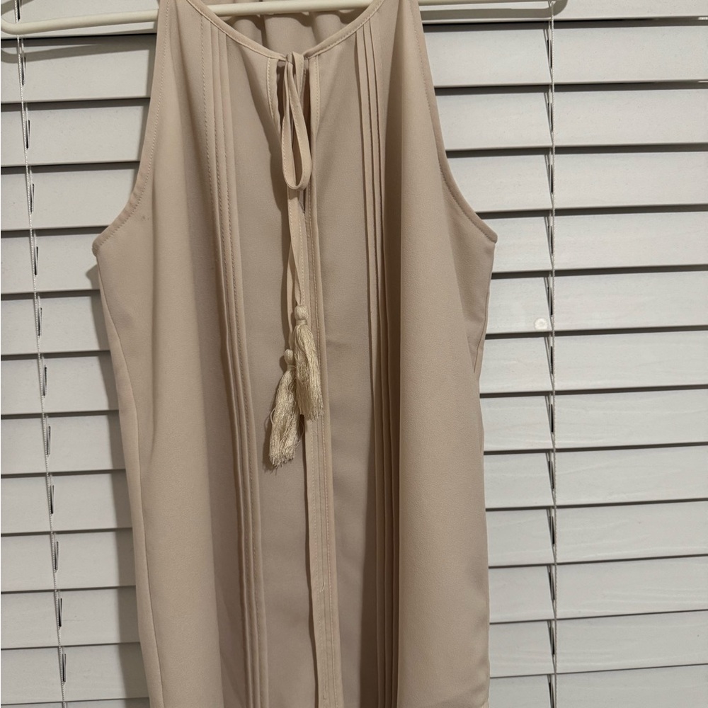 Paper Crane Cream Tassel Tie Sleeveless Top